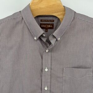 Oak Hill 2XL Mens Striped Button Up Shirt Wrinkle Free Cool Dry Long Sleeve